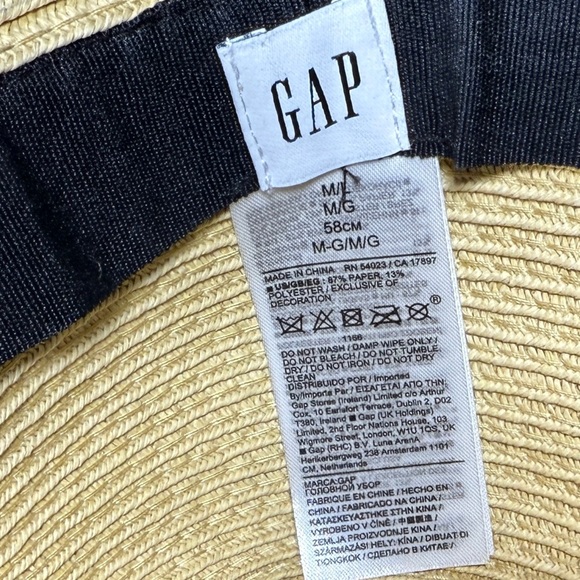 Gap Floppy Wide Brim Woven Paper Beach Hat EUC - Picture 6 of 9